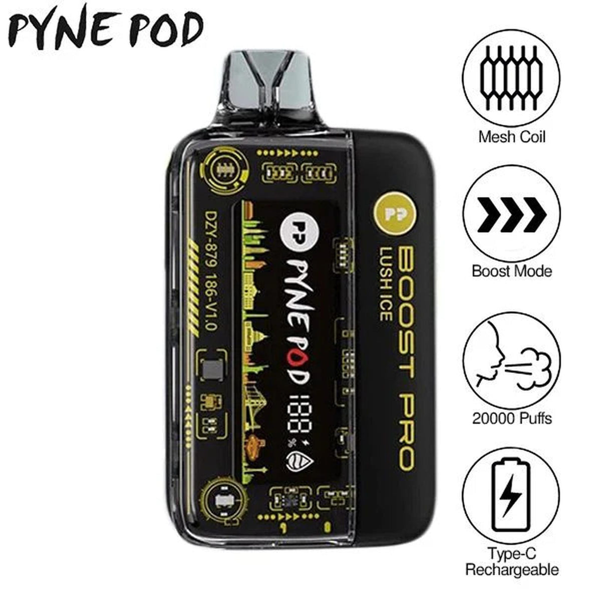 Pyne Pod Boost Pro 20000 Puffs Prefilled Vape Kit - Box of 5