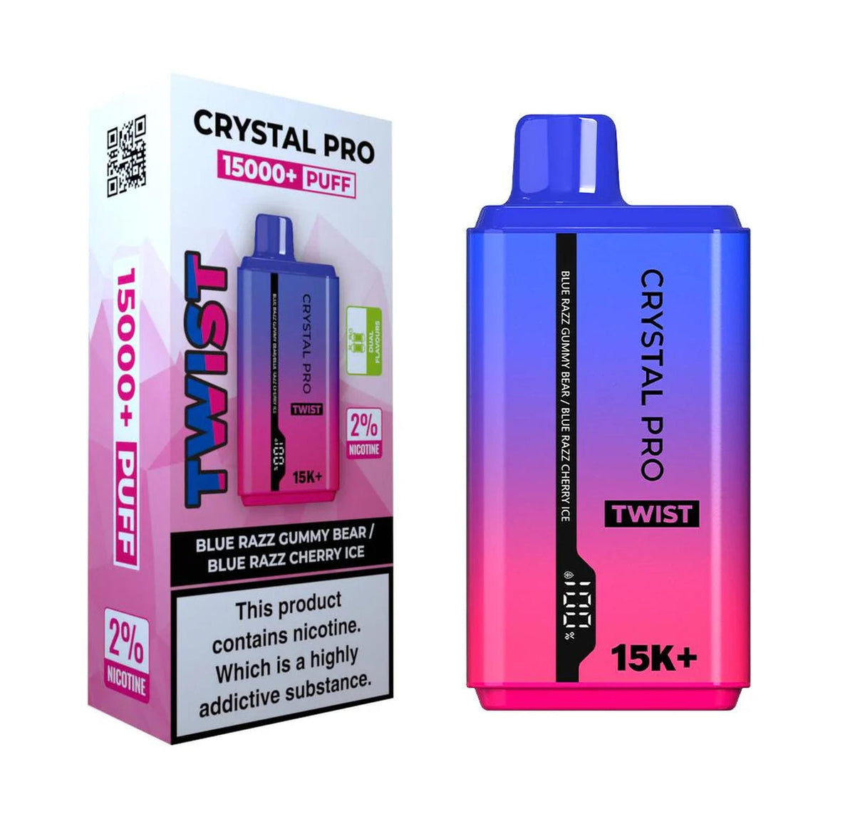 Crystal Pro Twist 15000 Puffs Prefilled Vape Kit - Box of 5