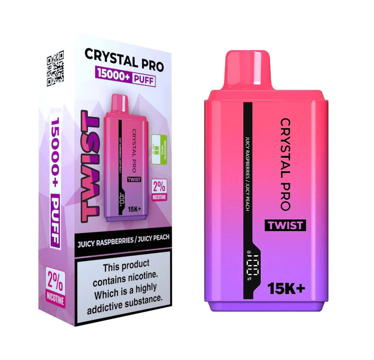 Crystal Pro Twist 15000 Puffs Prefilled Vape Kit - Box of 5