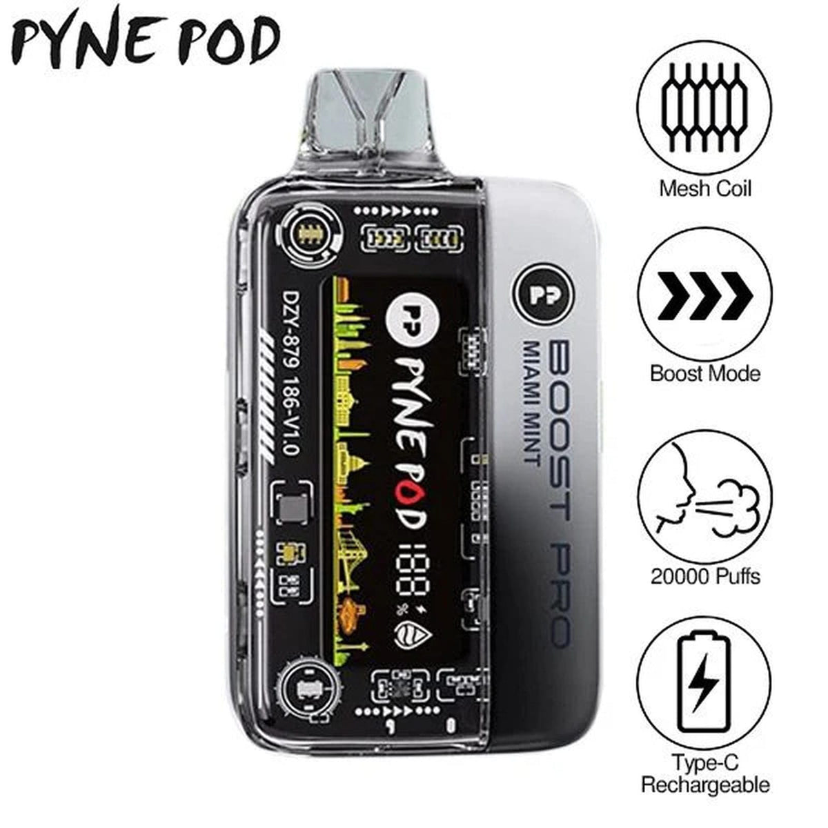 Pyne Pod Boost Pro 20000 Puffs Prefilled Vape Kit - Box of 5