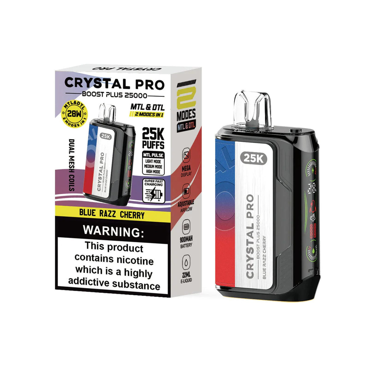 Crystal Pro Boost Plus 25000 Prefilled Vape Pod Kit - Box of 5