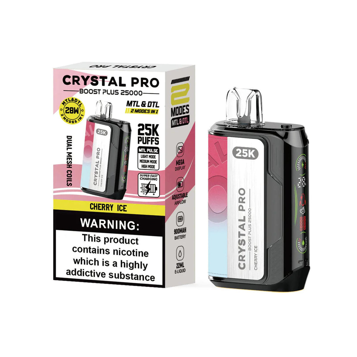Crystal Pro Boost Plus 25000 Prefilled Vape Pod Kit - Box of 5