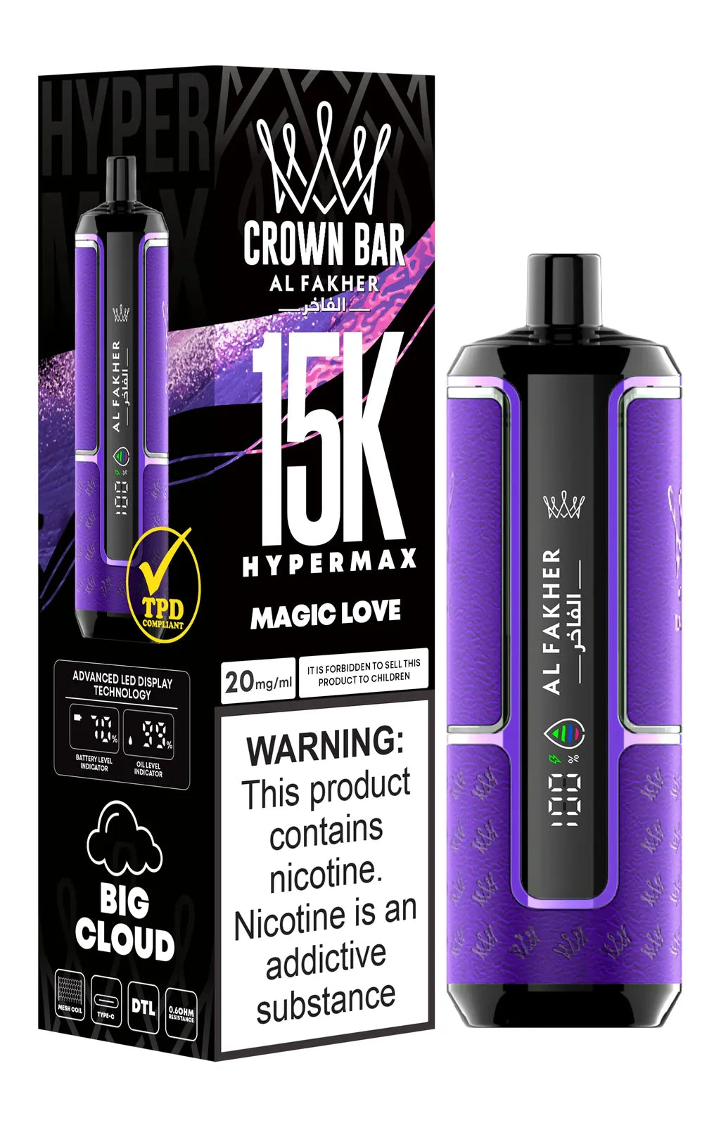 Al Fakher Crown Bar 15000 Hypermax Vape Kit - Box of 10
