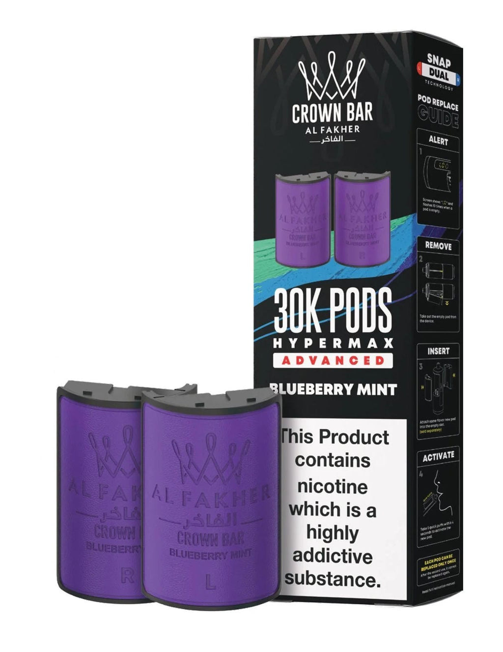 Al Fakher Crown Bar 30K Hypermax Refills Pods - Box of 5