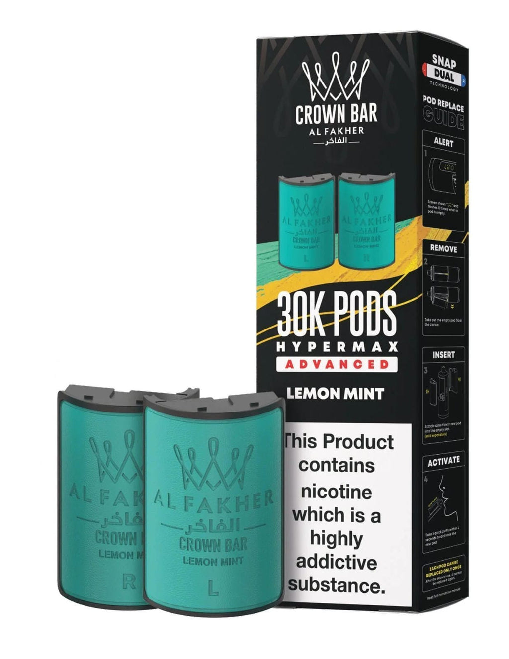 Al Fakher Crown Bar 30K Hypermax Refills Pods - Box of 5