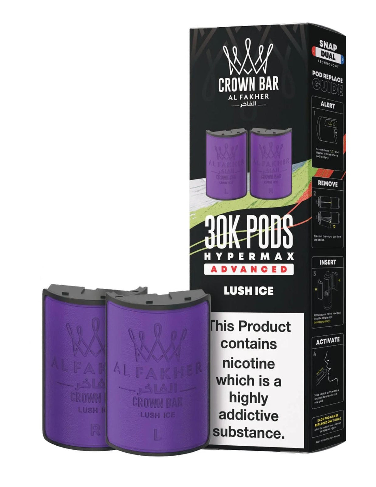 Al Fakher Crown Bar 30K Hypermax Refills Pods - Box of 5