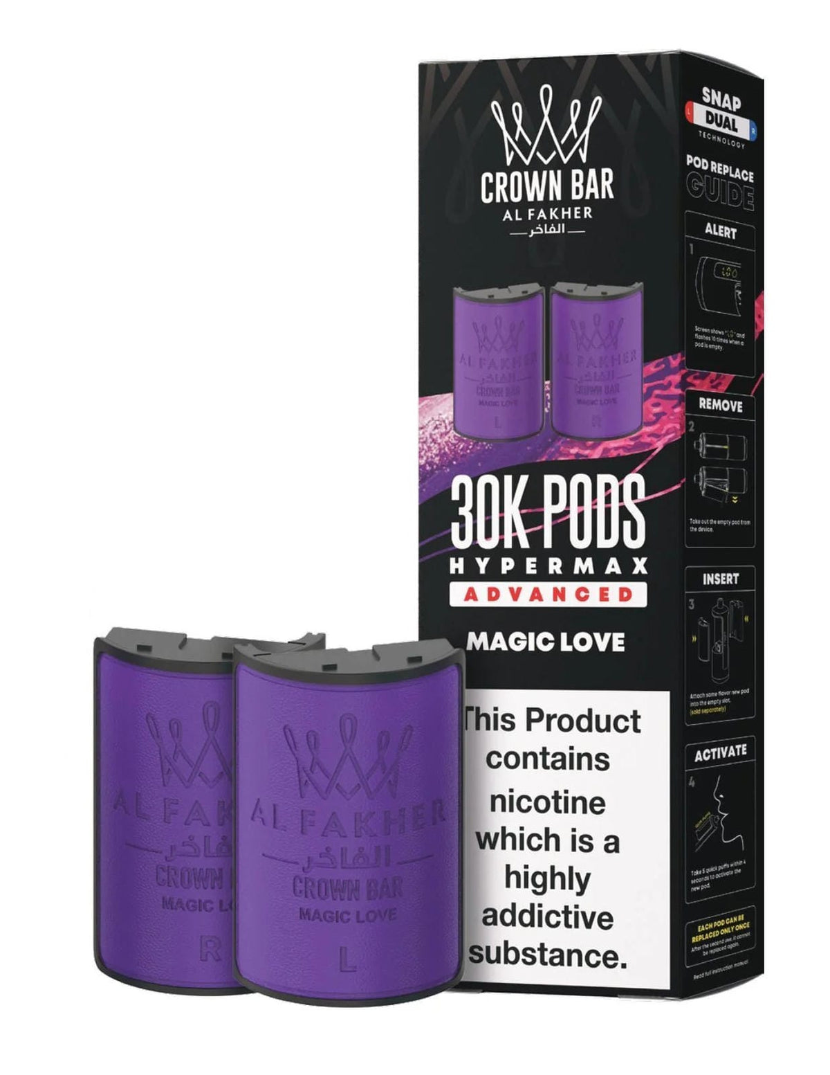 Al Fakher Crown Bar 30K Hypermax Refills Pods - Box of 5