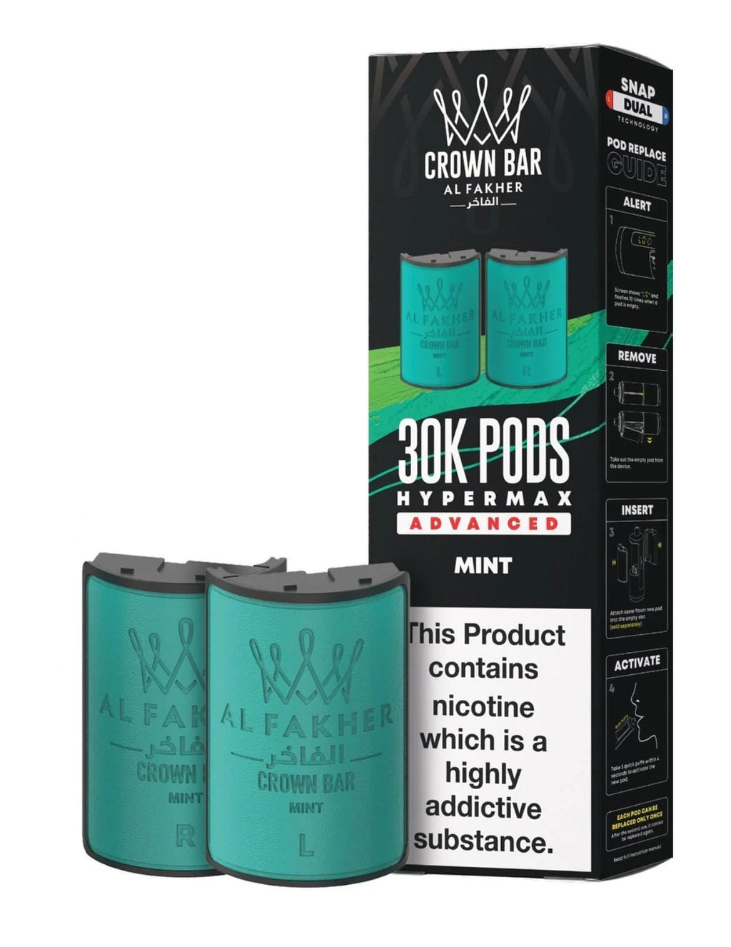 Al Fakher Crown Bar 30K Hypermax Refills Pods - Box of 5