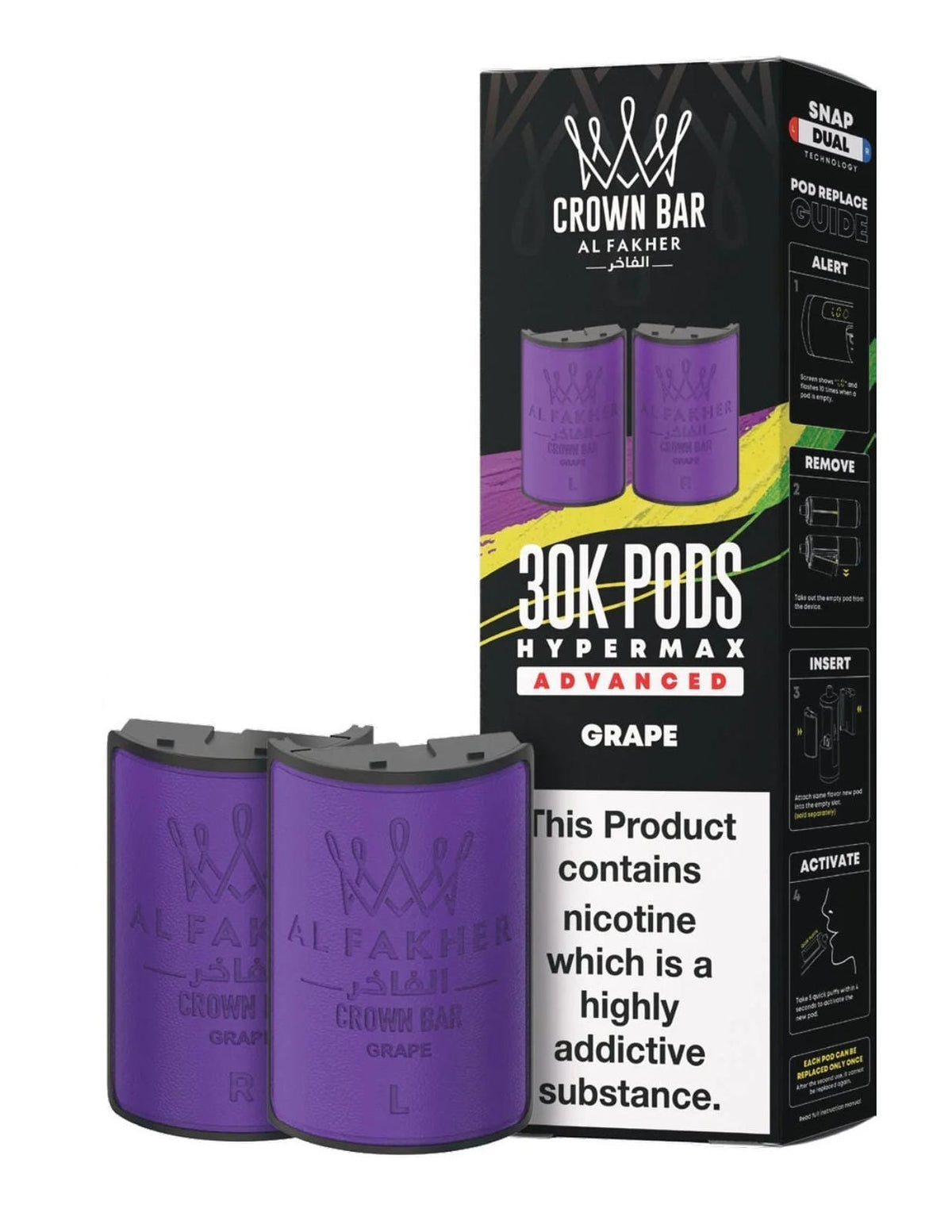 Al Fakher Crown Bar 30K Hypermax Refills Pods - Box of 5