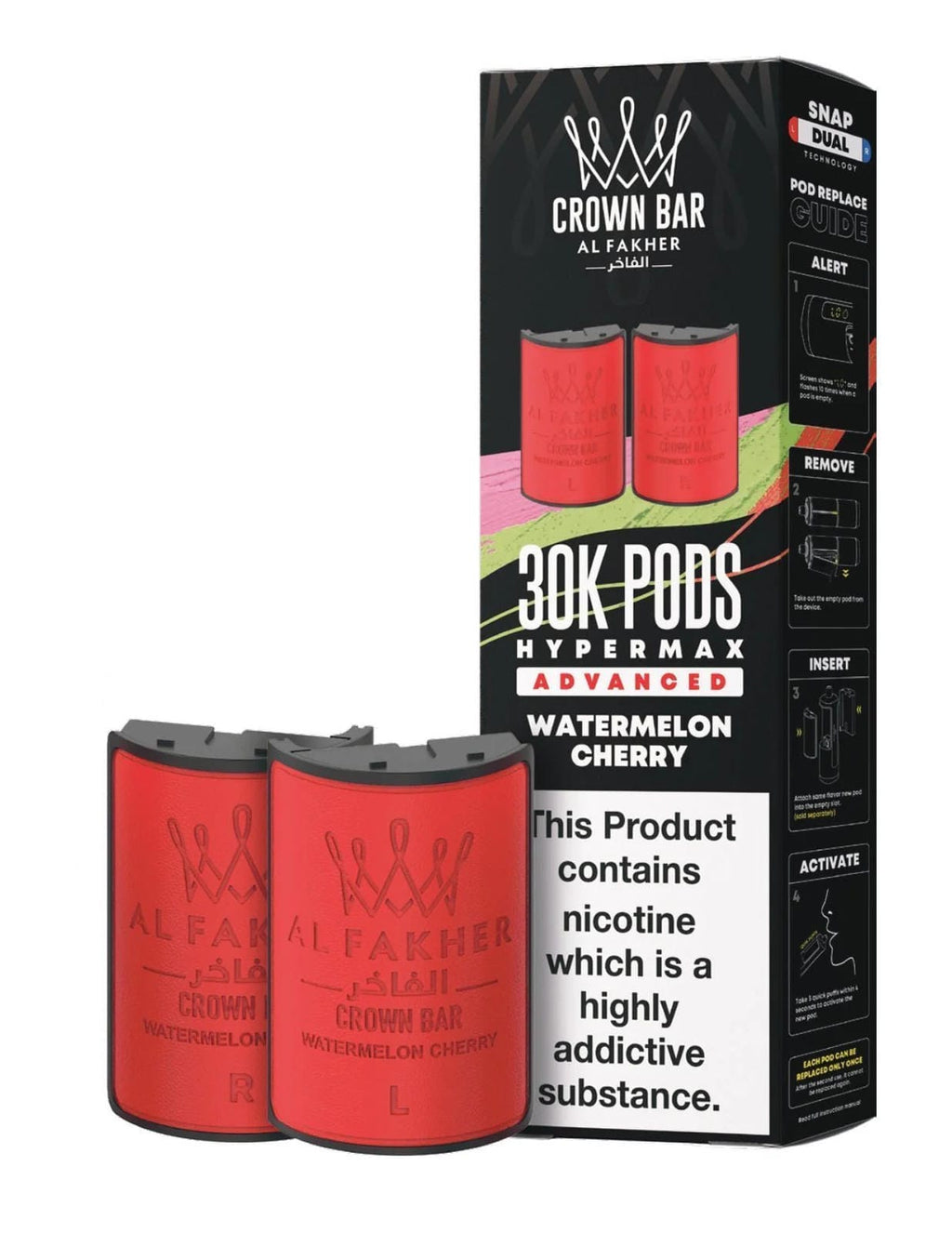 Al Fakher Crown Bar 30K Hypermax Refills Pods - Box of 5