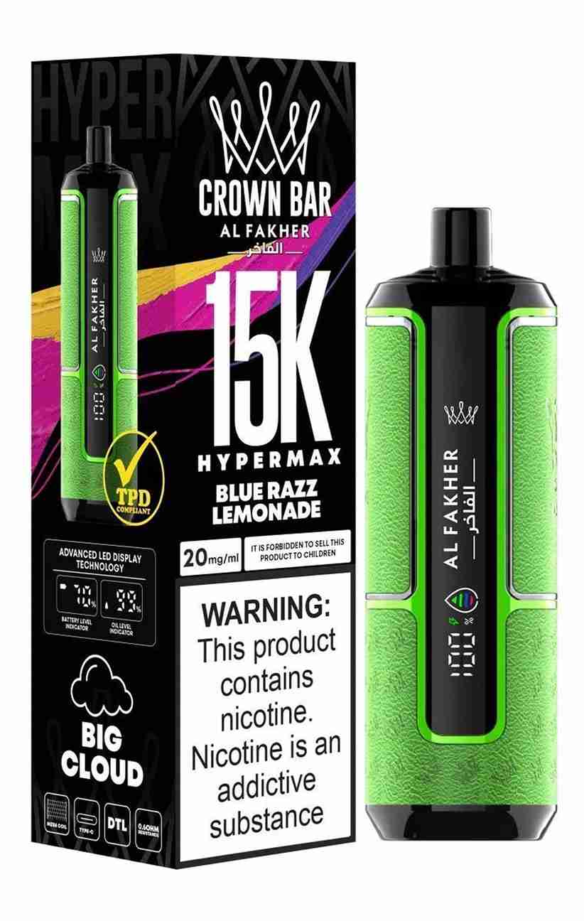 Al Fakher Crown Bar Hypermax 15k Puffs Prefilled Vape - Box of 5