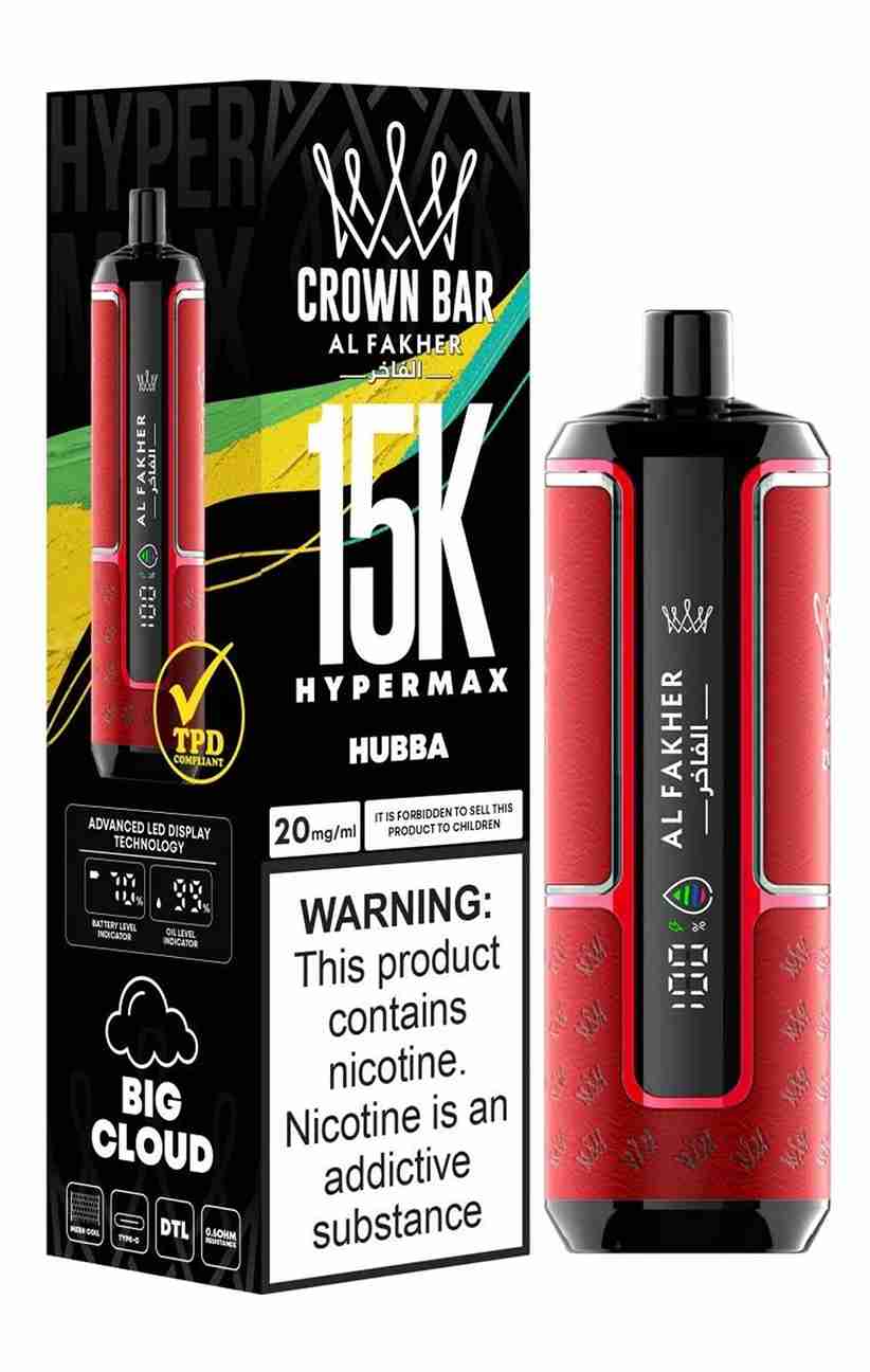 Al Fakher Crown Bar Hypermax 15k Puffs Prefilled Vape - Box of 5