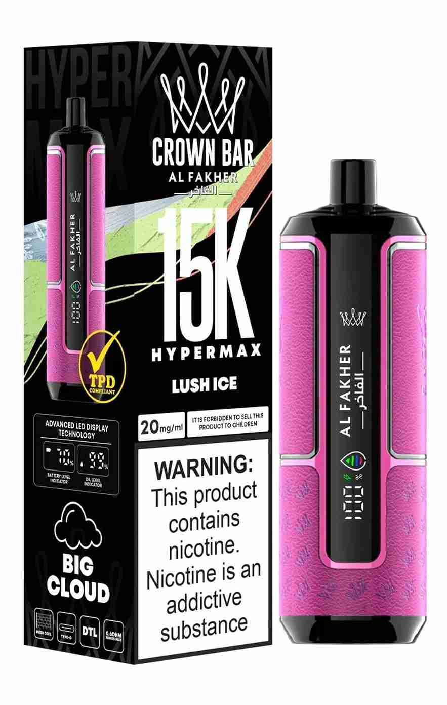 Al Fakher Crown Bar Hypermax 15k Puffs Prefilled Vape - Box of 5
