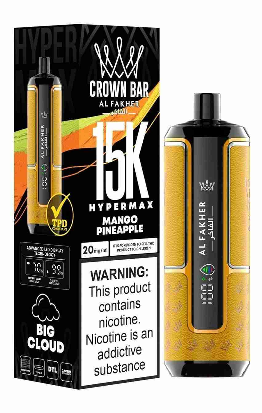 Al Fakher Crown Bar Hypermax 15k Puffs Prefilled Vape - Box of 5