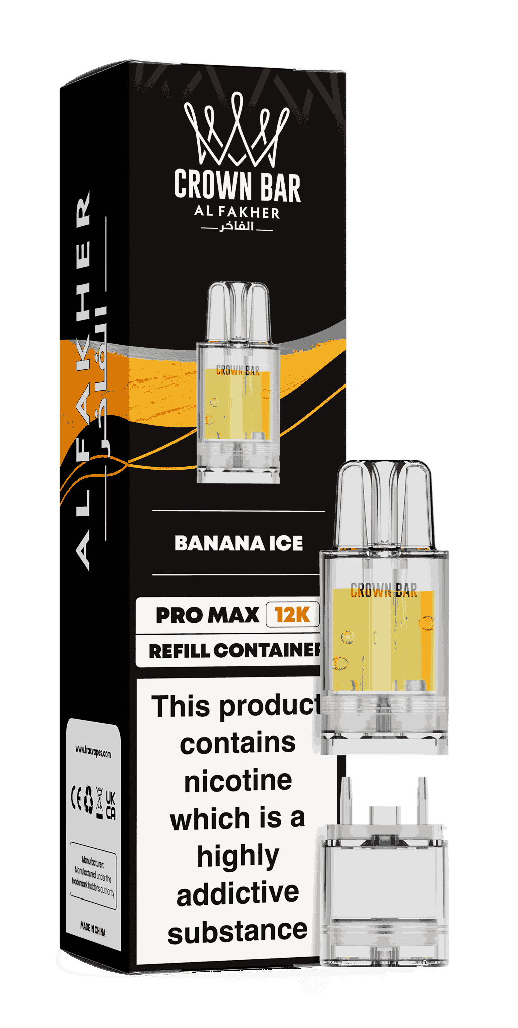 Al Fakher Pro Max 12k Replacement Pods Box of 5 - with Banana Ice flavour Wholesale Price !
