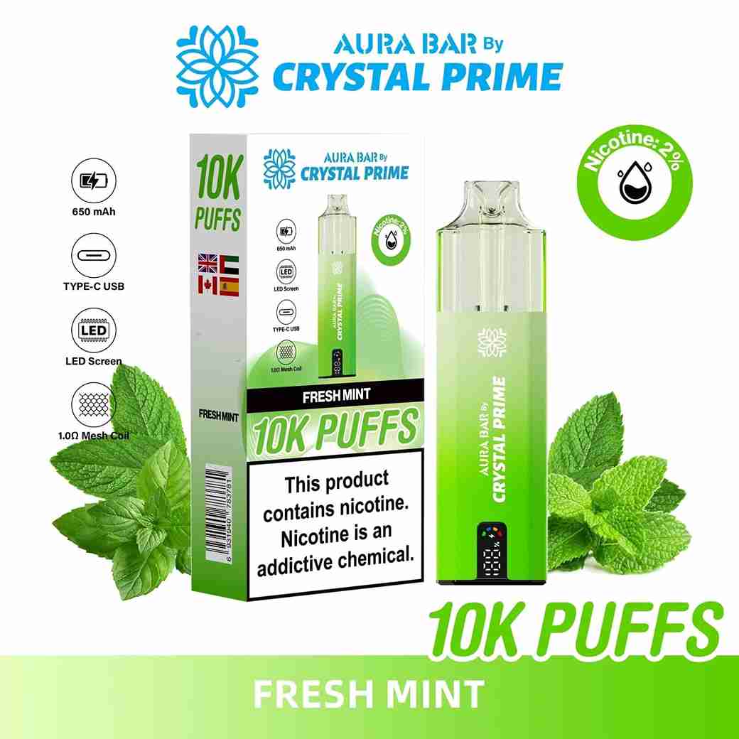 Crystal Prime Aura Bar 10000 Prefilled Pod Kit - Box of 5