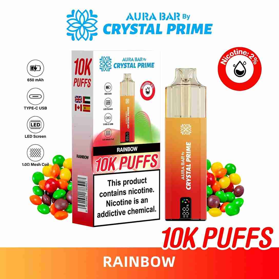 Crystal Prime Aura Bar 10000 Prefilled Pod Kit - Box of 5