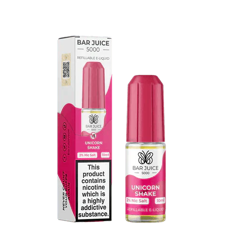 Bar Juice 5000 Nic Salt 10ml - Box of 10 Available In Unicorn Shake Flavour 
