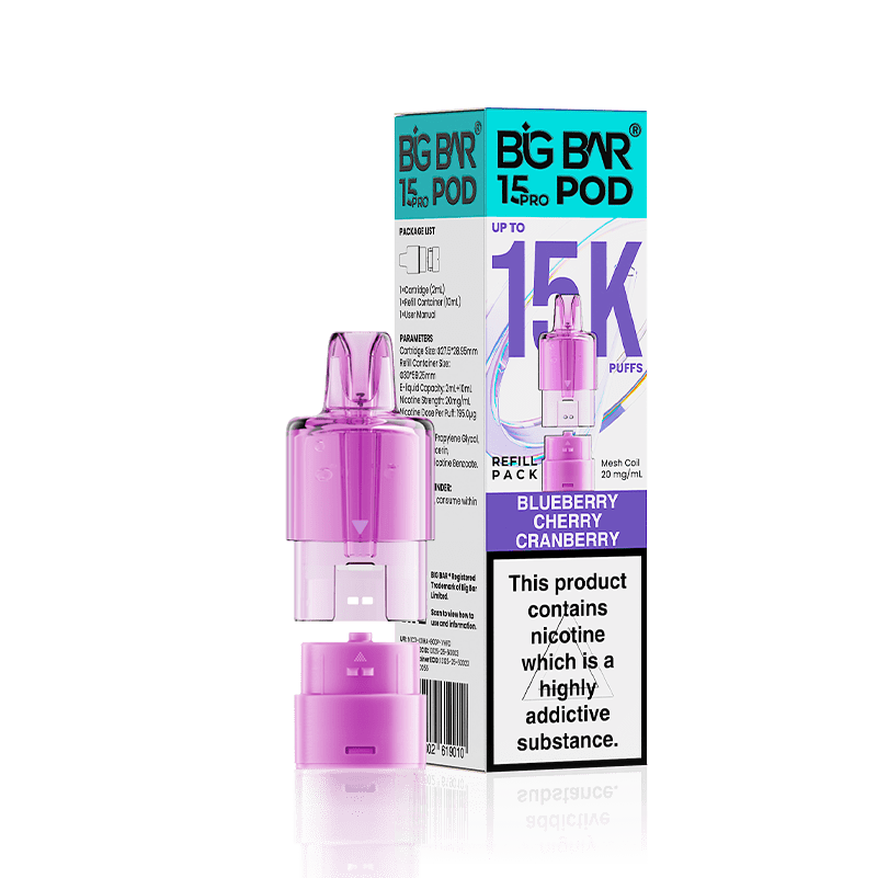 Big Bar 15000 Pro Prefilled Refill Pods Pack of 5 - Wholesale Price !