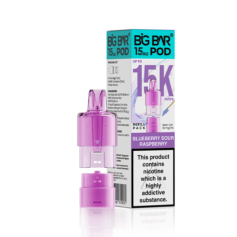 Big Bar 15000 Pro Prefilled Refill Pods Pack of 5 - Wholesale Price !