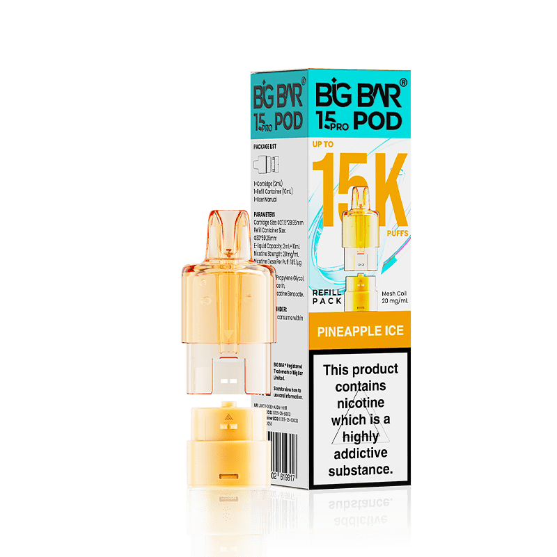 Big Bar 15000 Pro Prefilled Refill Pods Pack of 5 - Wholesale Price !
