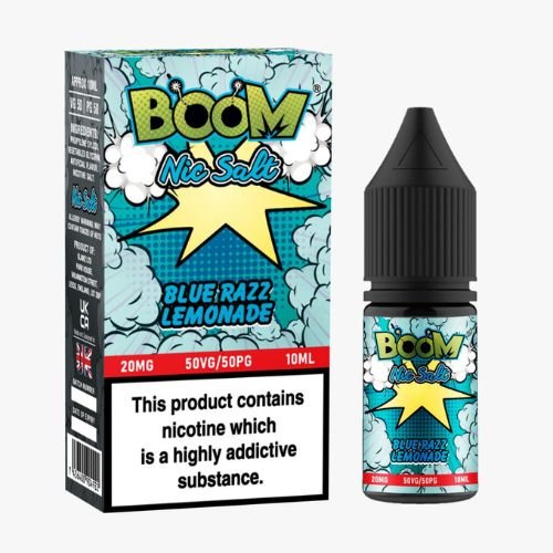 Boom Nic Salt 10ml Pack of 5 Available In Blue Razz Lemonade Flavour 
