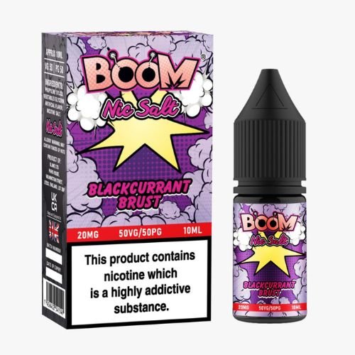 Boom Nic Salt 10ml Pack of 5 Available In Blackcurrant Brust Flavour 