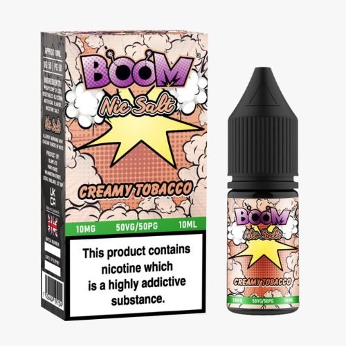 Boom Nic Salt 10ml Pack of 5 Available In Creamy Tabacc Flavour  