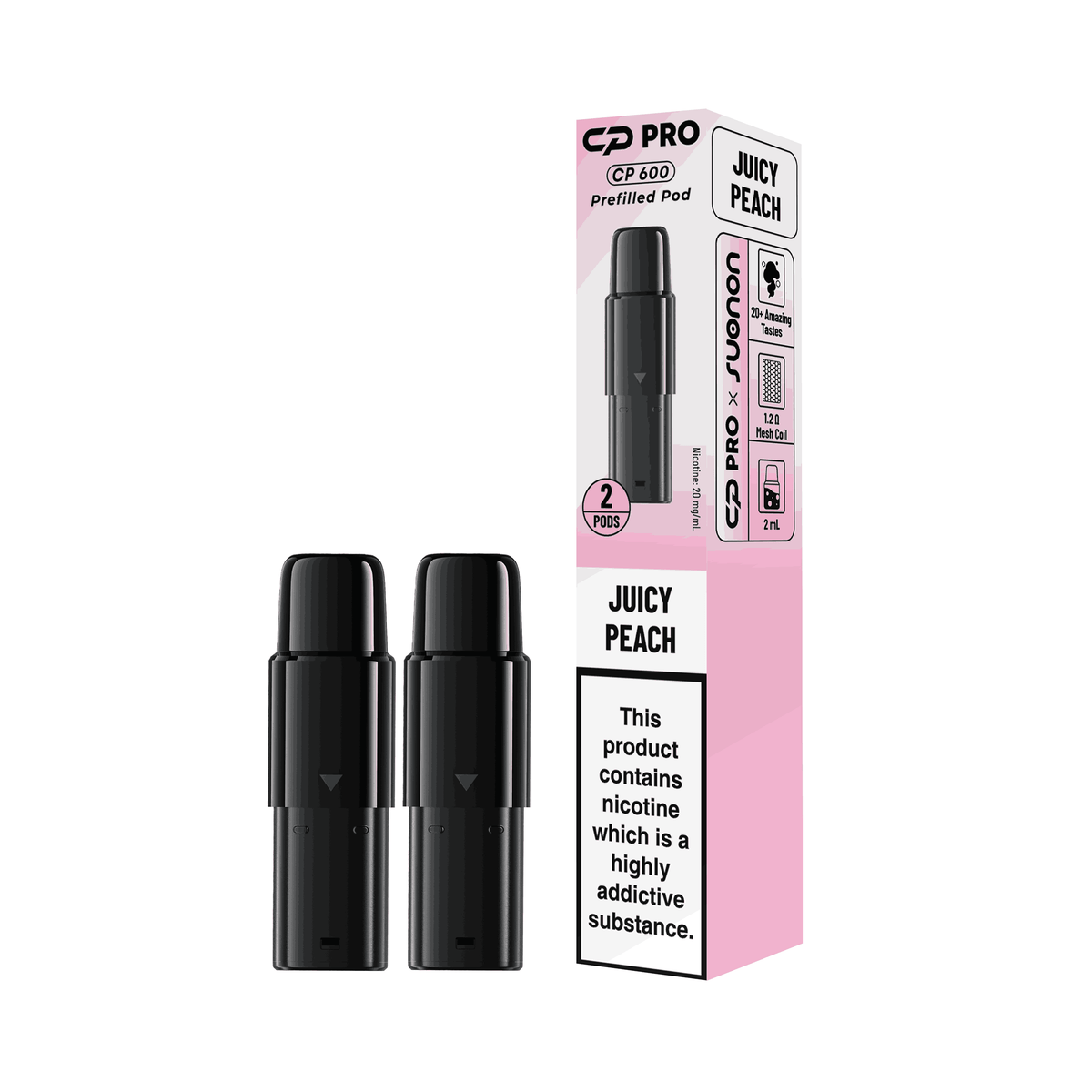 CP Pro 600 Prefilled Vape Pod Kits Pack of 2 -with Juicy Peach flavour