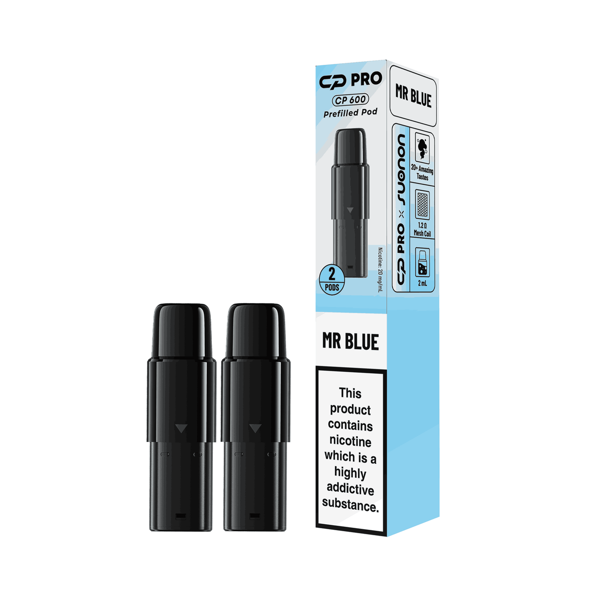 CP Pro 600 Prefilled Vape Pod Kits Pack of 2 -with Mr Blue flavour