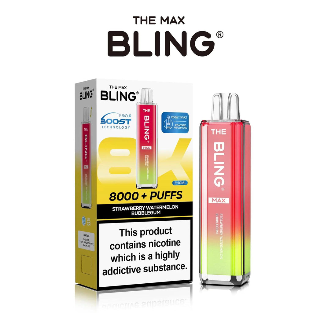 The Crystal Bling Max 8000 Puffs Prefilled Pod Kit - Box of 5