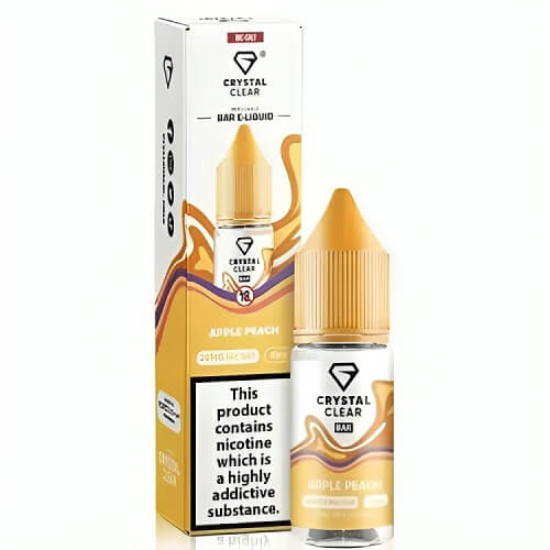 Crystal Clear Nic Salt 10ml Pack of 10, Apple Peach Flavour 