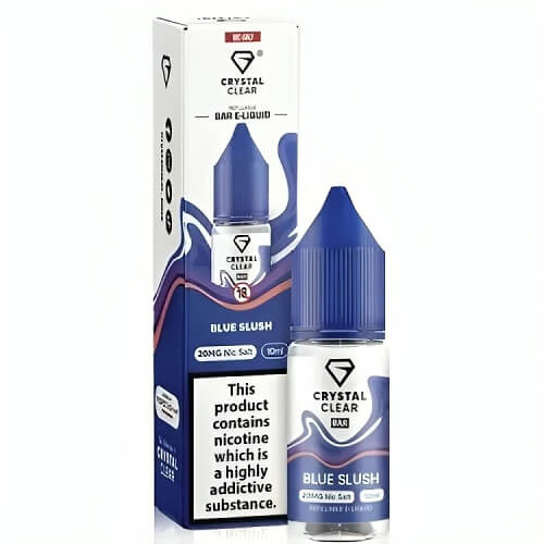 Crystal Clear Nic Salt 10ml Pack of 10, Blue Slush Flavour 