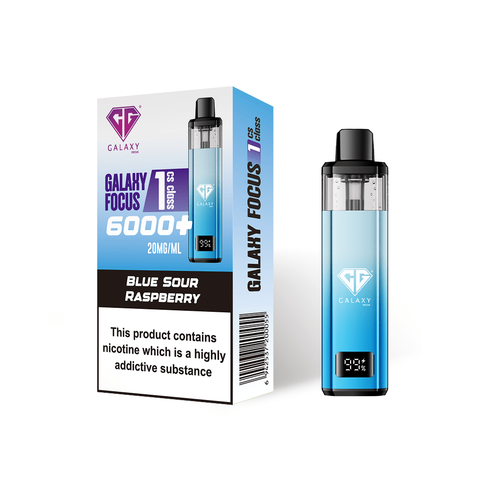 Crystal Galaxy Focus 6000 Vape Kit Box of 5 - Blue Sour Raspberry - vapeukwholesale
