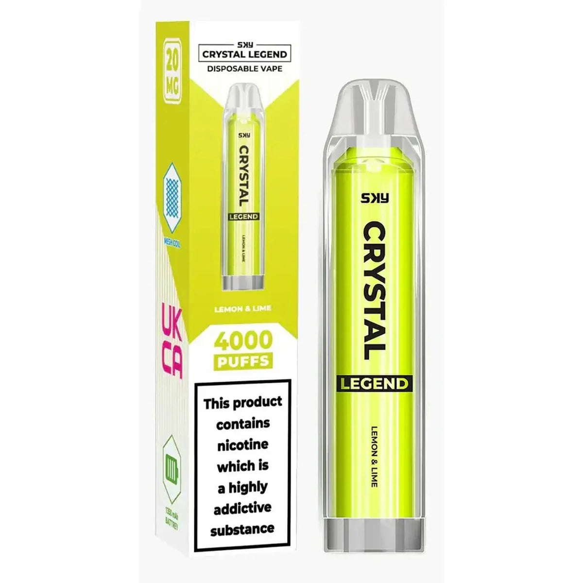 Crystal Legend 4000 Puffs Prefilled Vape Pod - Box of 10