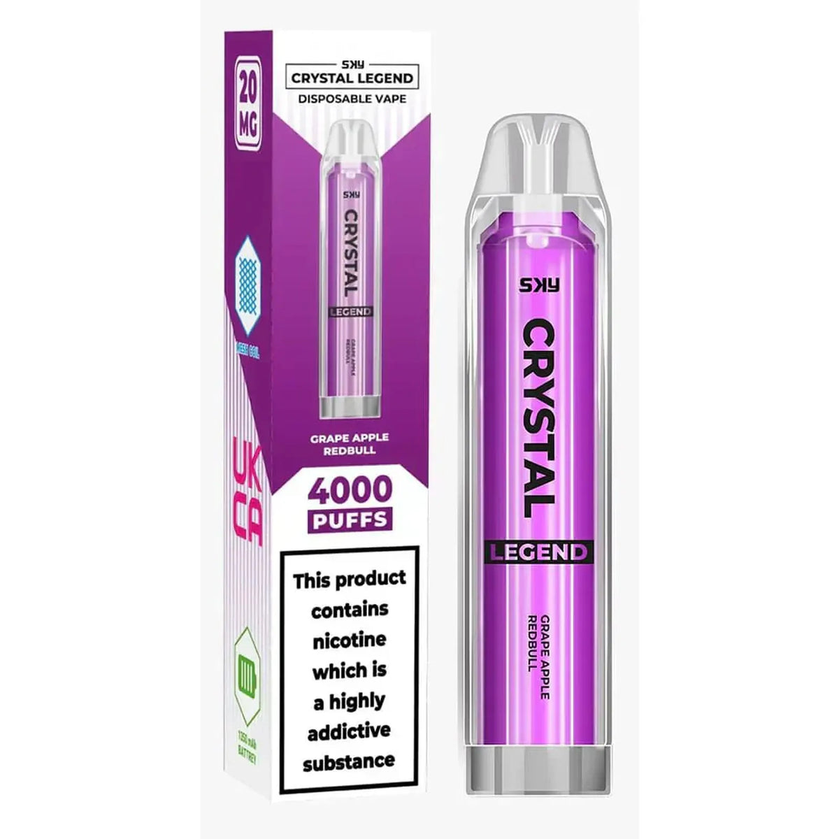 Crystal Legend 4000 Puffs Prefilled Vape Pod - Box of 10