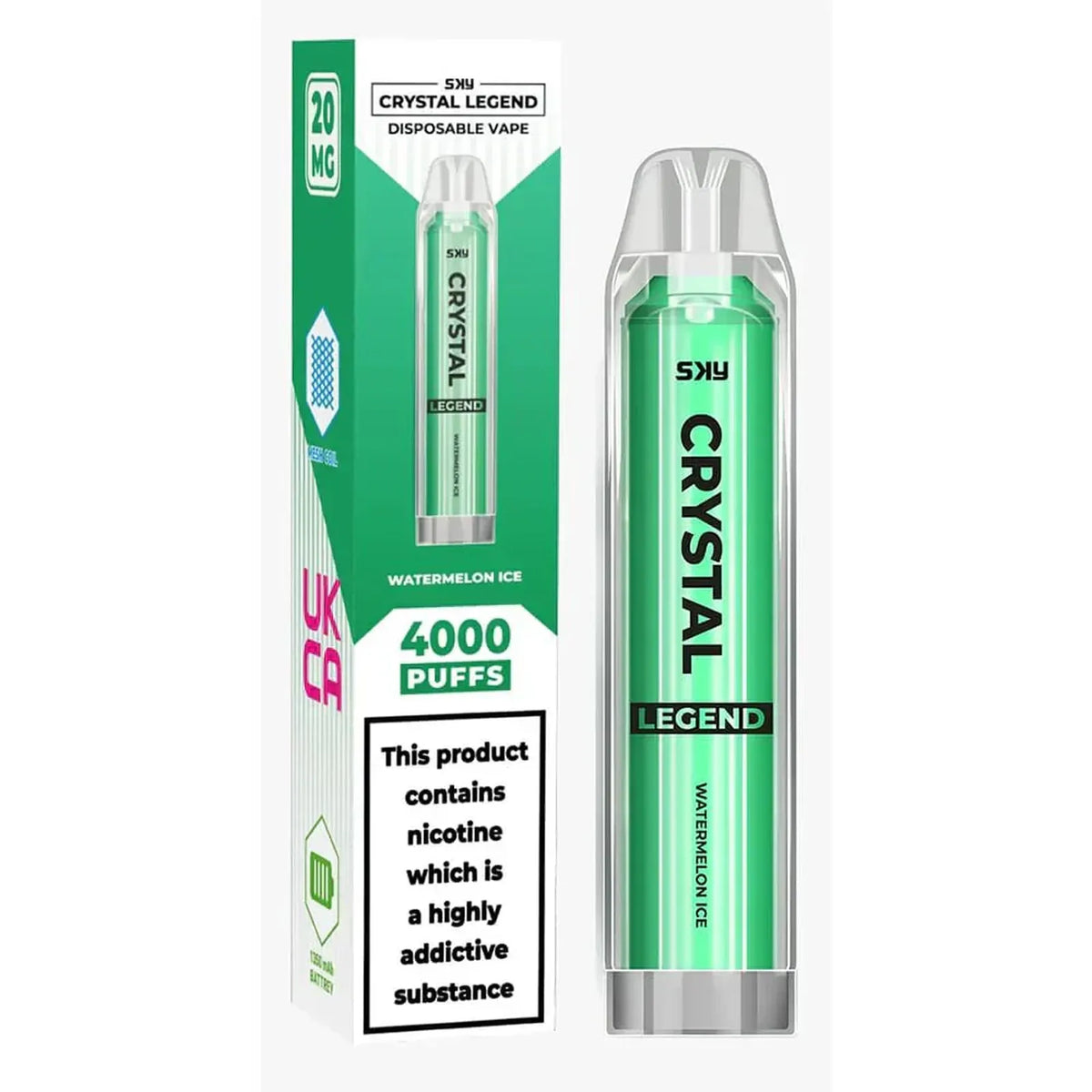 Crystal Legend 4000 Puffs Prefilled Vape Pod - Box of 10