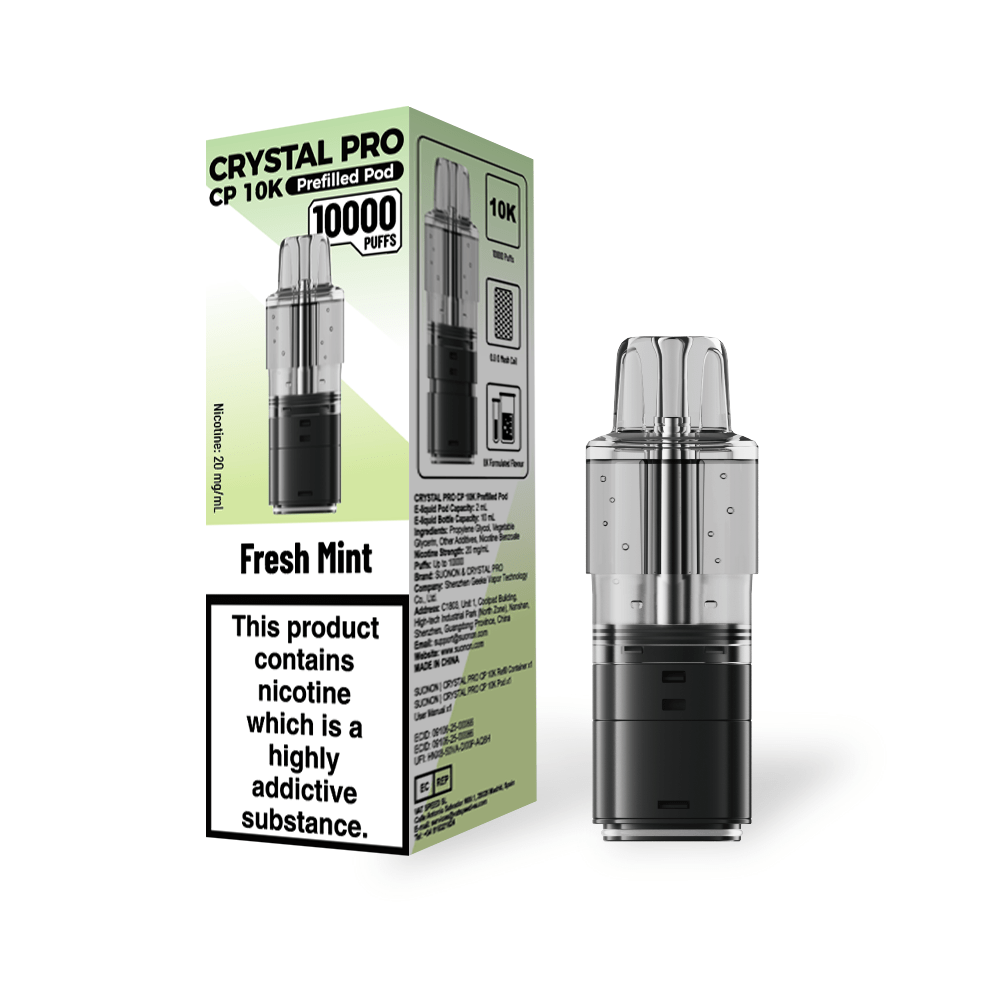 Crystal Pro CP 10k Replacement Pods Box of 5 - Available In Fresh Mint Flavour