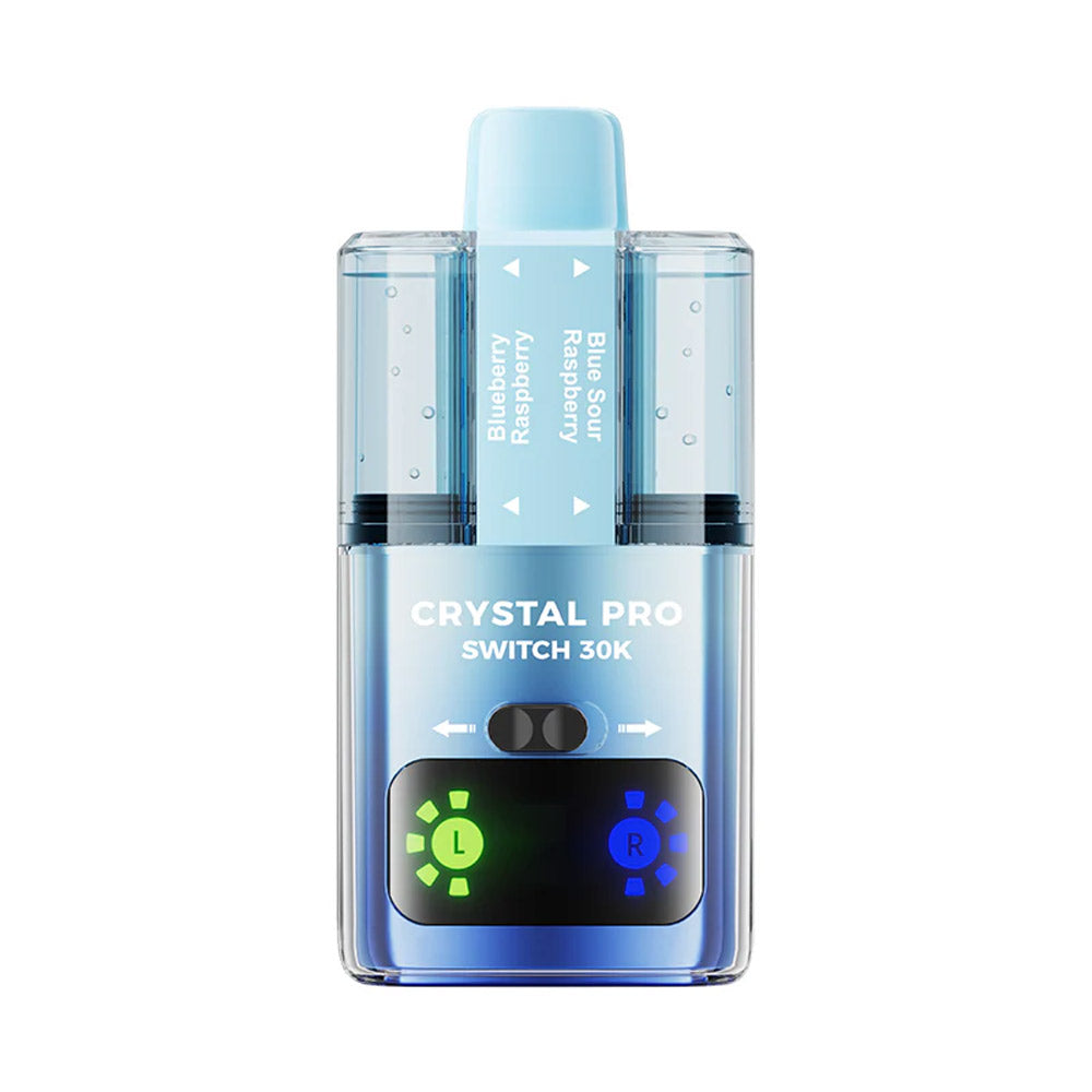 Crystal Pro Switch 30K Puffs Prefilled Pod Kit Box of 5, Blueberry Raspeberry, Blue Sour Raspberry Flavour