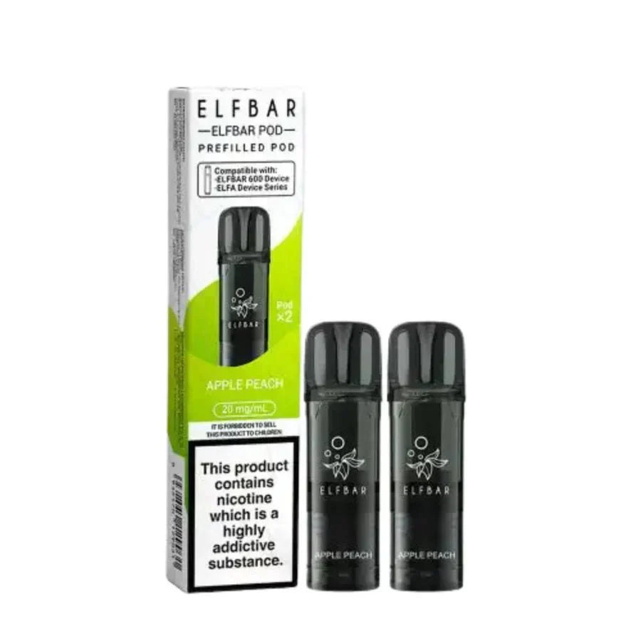 Elf Bar 600 Prefilled Pods Box of 10, Apple Peach Flavour 