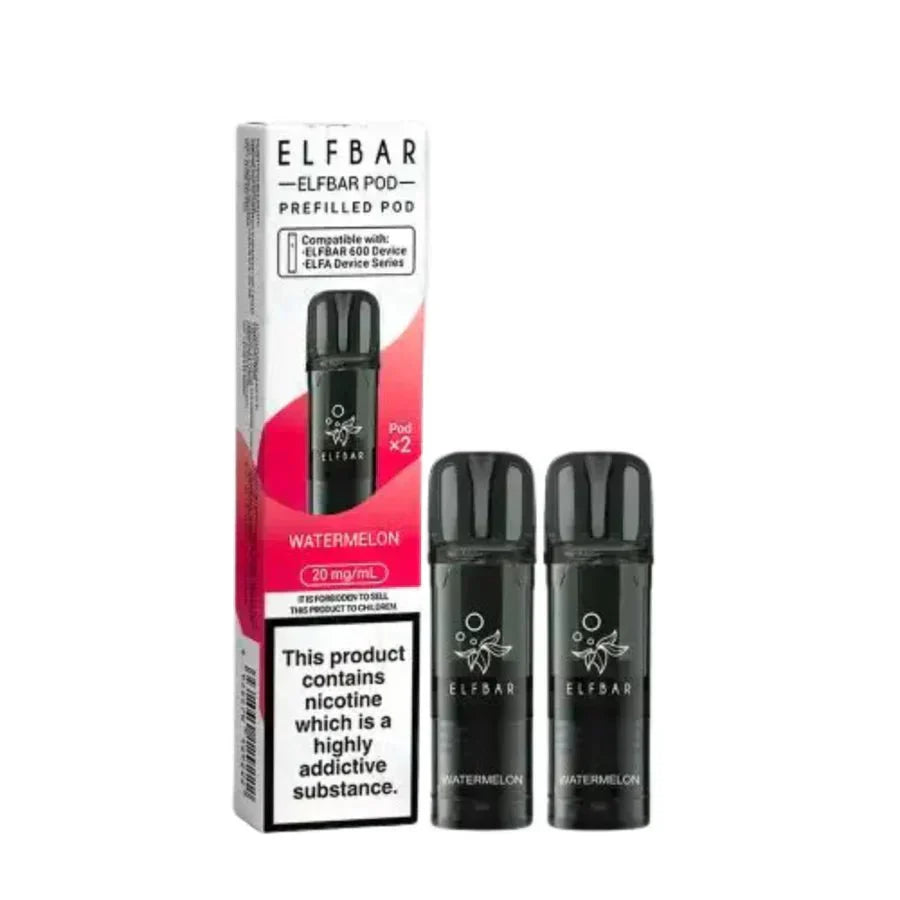 Elf Bar 600 Prefilled Pods Box of 10, Watermelon Flavour 