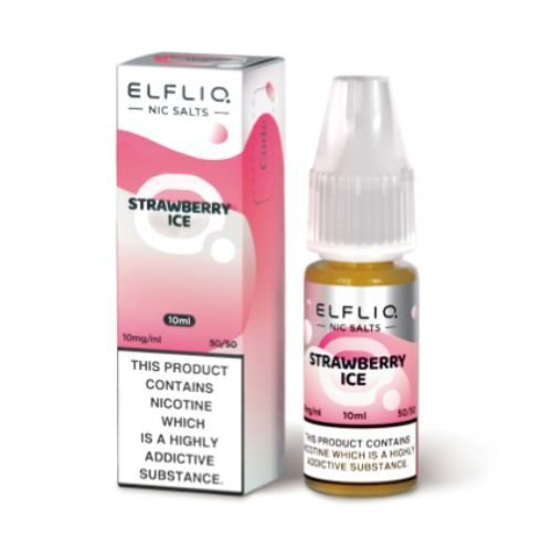 Elf Bar Elf Liq Nic Salt 10ml Box of 10, Strawberry Ice Flavour 