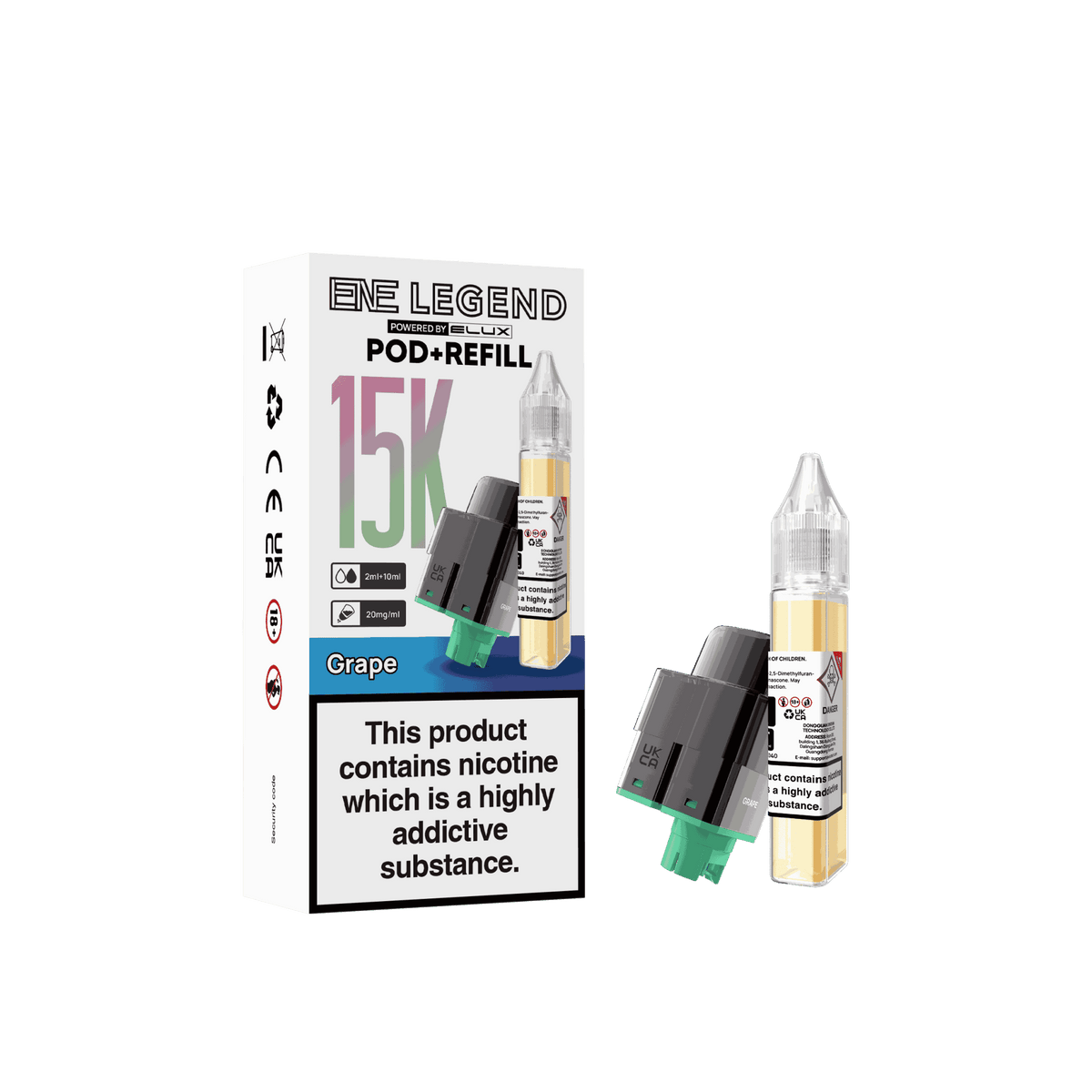 Elux ENE Legend 15k Replacement Pods Pack of 5 - Wholesale Price ! with Grape flavour