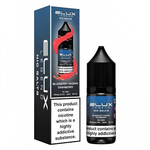 Elux Legend Nic Salt E Liquid 10ml Box of 10, Blueberry Cherry Cranberry Flavour  