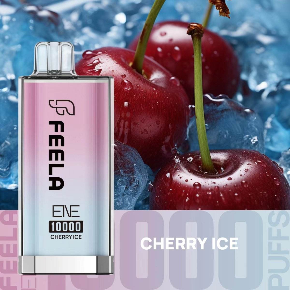 Feela ENE/Elux 10000 Disposable Vape Puff Pod Box of 10 with Cherry Ice flavour