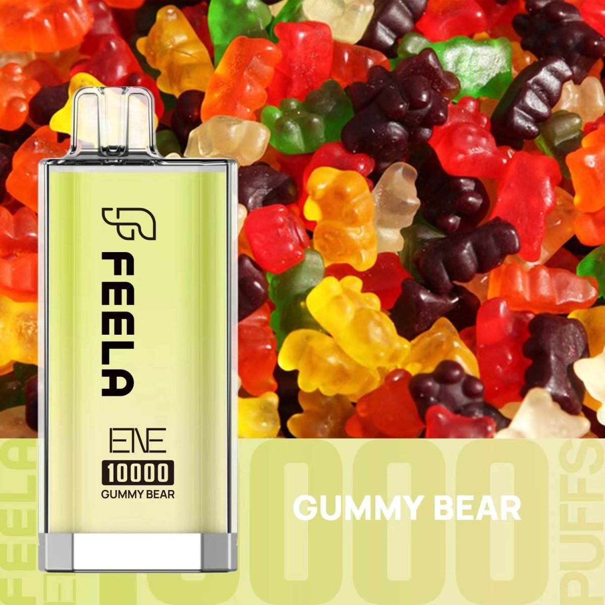 Feela ENE/Elux 10000 Disposable Vape Puff Pod Box of 10 with Gummy Bear flavour