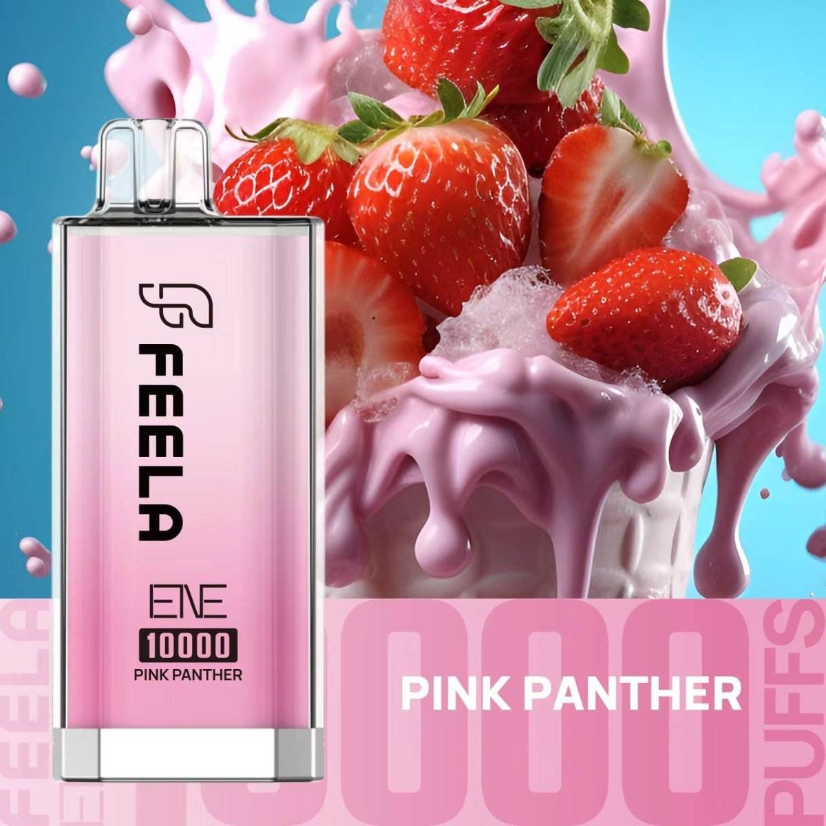 Feela ENE/Elux 10000 Disposable Vape Puff Pod Box of 10 with Pink Panther flavour