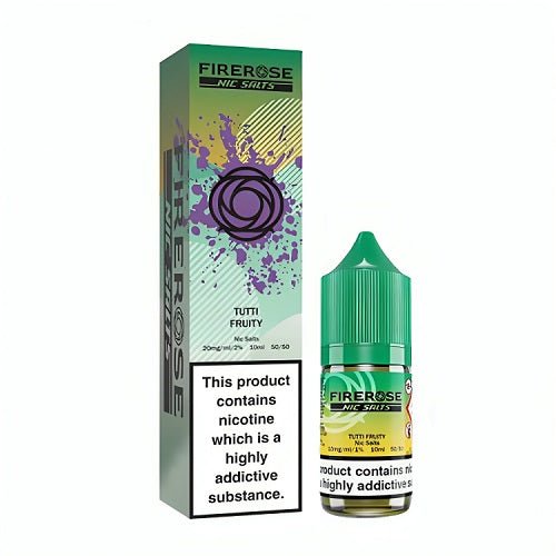 Firerose 5000 10ml Nic Salt E Liquid Pack of 10, Tutti Fruity Flavour