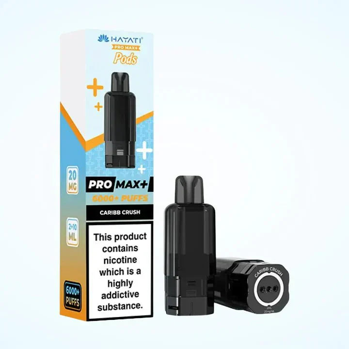 Hayati Pro Max Plus 6000 Puffs Prefilled Pods Box Of 5, Caribb Crush Flavour