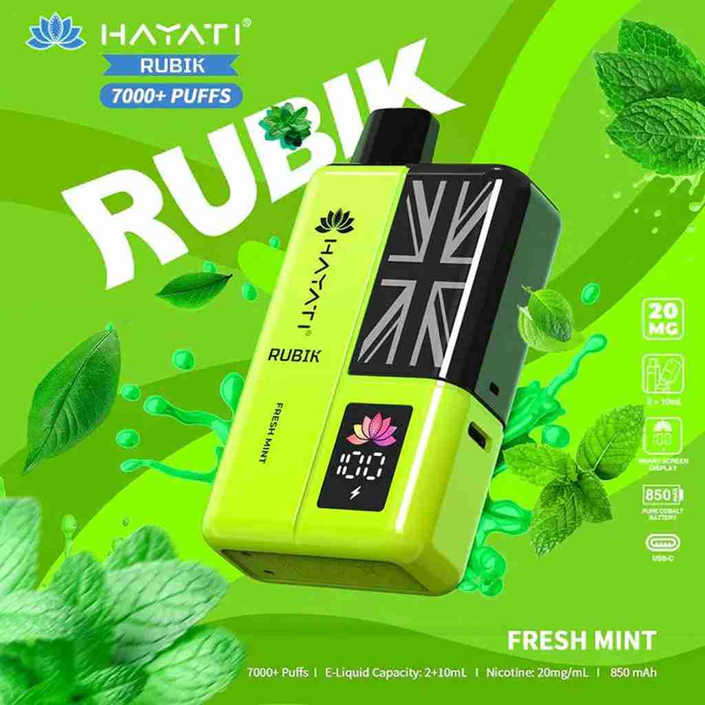 Hayati Rubik 7000 Puffs Prefilled Pod Kit - Box of 5